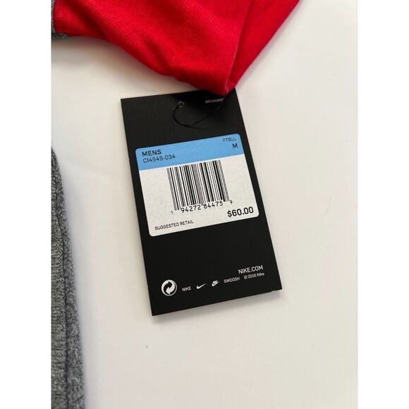 Nike Men's Gray/Red Team Player Short Sleeve CI4545-034 Size M NWT. - Picture 3 of 10